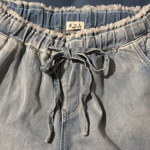 POL Frayed Hem Denim Pants